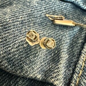 Kay Jewelers Silver and White Stud Earrings